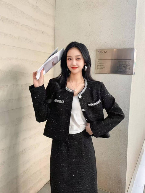 Pearl Embedded Premium Quality Tweed Co-Ord Sets